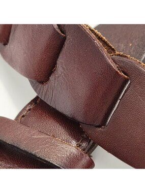 Genuine Leather Braided Belt With Silver-Tone Buckle In Brown Size SM Comfortabl